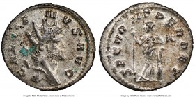 Gallienus, sole reign (AD 253-268). BI antoninianus (22mm, 6h). NGC AU, Silvering. Rome, 8th officina, AD 261-263. GALLIENVS AVG, laureate head of Gal...