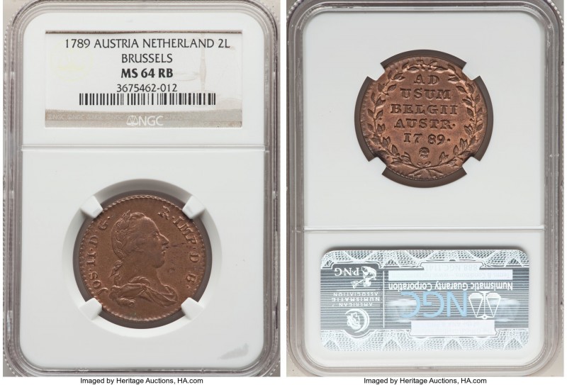 Joseph II 2 Liards 1789 MS64 Red Brown NGC, Brussels mint, KM31. 

HID09801242...