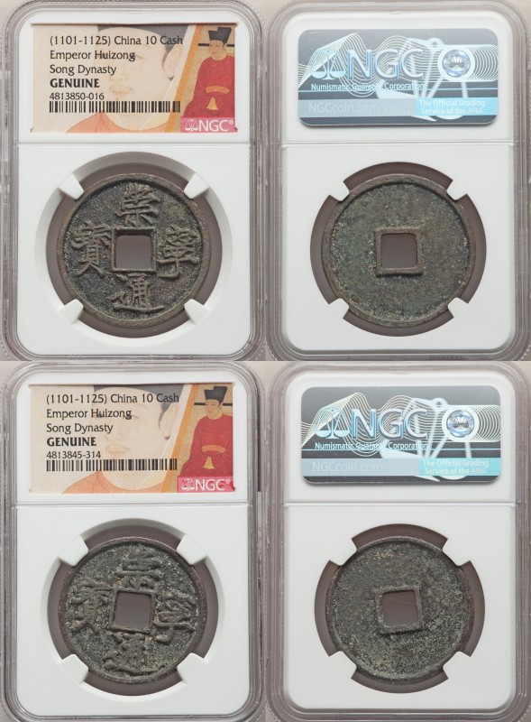 Northern Song Dynasty. Hui Zong (960-1127) 20-Piece Lot of Certified 10 Cash ND ...