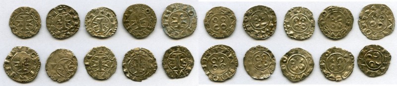 Melgueil 10-Piece Lot of Uncertified Deniers ND (12th-13th Century) VF, Average ...