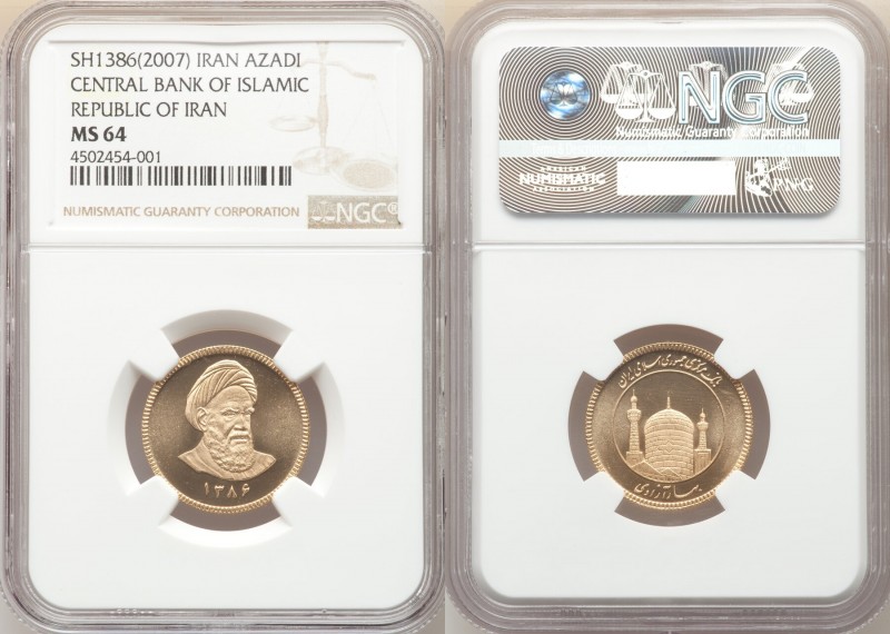 Islamic Republic gold "Central Bank" Azadi SH 1386 (2007) MS64 NGC, KM-Unl. AGW ...