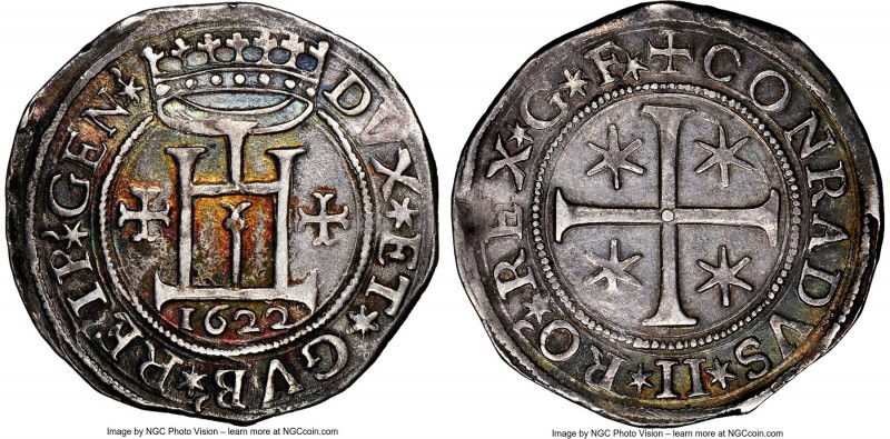 Genoa. Republic Scudo 1622-GF AU58 S NGC, KM25, Dav-3900. From the Amsterdam Col...