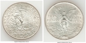 Estados Unidos Pair of Uncertified 2 Pesos 1921-Mo, 1) 2 Pesos - XF. 39mm. 26.59gm 2) 2 Pesos - AU. 39mm. 26.62gm Mexico City mint, KM462. Sold as is,...