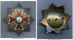 Republic Order of the White Eagle Breast Star ND (1921-1939) XF, Werlich-pg. 345, Barac-138. 75mm. 94.39gm. Type V with screw back. Exile government i...