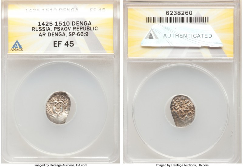 Pskov. Free City Denga ND (1424-1510) XF45 ANACS, ERC-3015CB, Spassky-pg. 93, Fi...