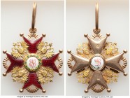 Royal Order of St. Stanislaus Second Grade Breast Badge ND (1856-1917) XF, Barac-780. 50x40mm. 19.94gm. Type II. Royal Order of St. Stanislas gold and...