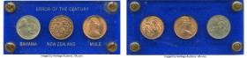 Elizabeth II 3-Piece Set of Uncertified Assorted Issues UNC, This includes Bahamas 1966 5 Cents KM3, New Zealand 2 Cents KM33 and Mule of the paring o...