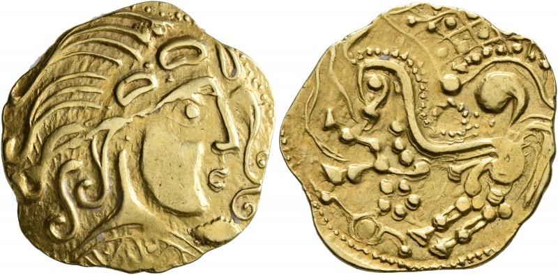 CELTIC, Northeast Gaul. Parisii. Late 2nd to mid 1st century BC. Stater (Gold, 2...