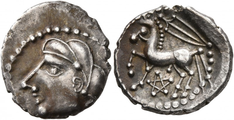 CELTIC, Central Gaul. Bituriges Cubi. Circa 80-50 BC. Quinarius (Silver, 15 mm, ...