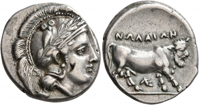 CAMPANIA. Nola. Circa 400-385 BC. Didrachm or Nomos (Silver, 22 mm, 7.26 g, 8 h)...