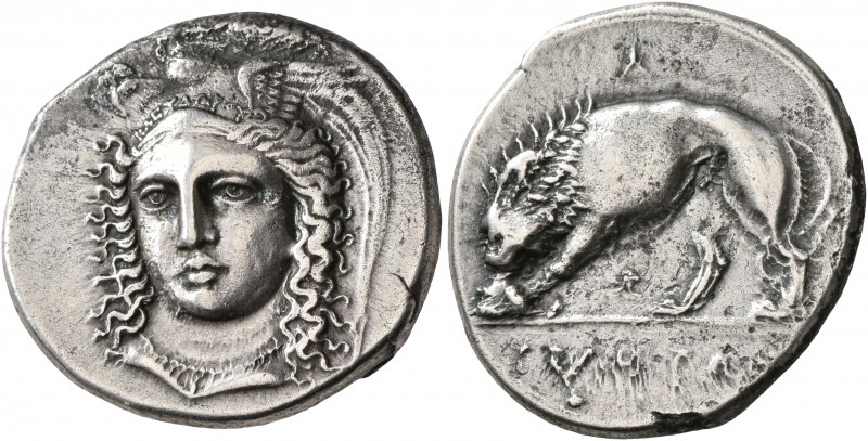 LUCANIA. Velia. Circa 334-300 BC. Didrachm or Nomos (Silver, 21 mm, 7.66 g, 9 h)...