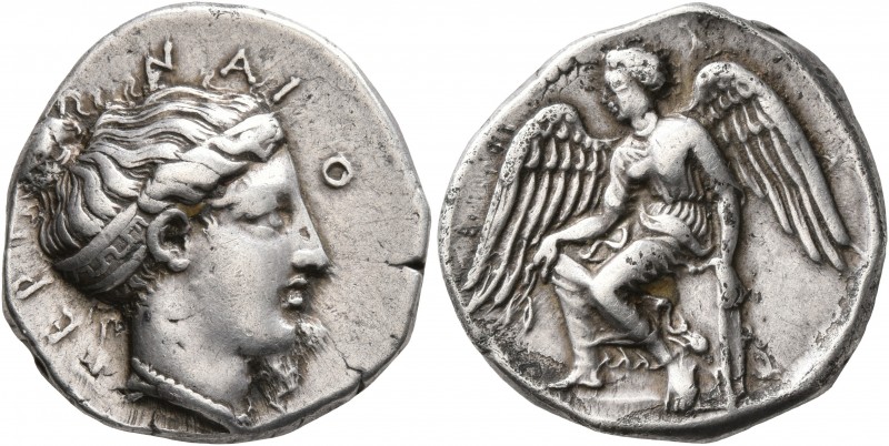 BRUTTIUM. Terina. Circa 420-400 BC. Didrachm or Nomos (Silver, 21 mm, 7.81 g, 3 ...