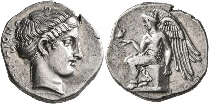 BRUTTIUM. Terina. Circa 420-400 BC. Didrachm or Nomos (Silver, 20 mm, 7.77 g, 11...