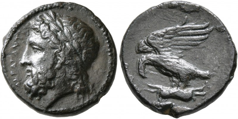 SICILY. Akragas. Circa 338-287 BC. Litra (Bronze, 18 mm, 4.55 g, 10 h). AKPAΓANT...