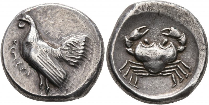 SICILY. Himera. 483/2-472 BC. Didrachm (Silver, 20 mm, 8.72 g, 9 h). HIMERA Roos...