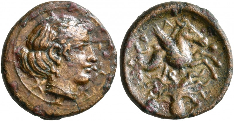 SICILY. Syracuse. Second Democracy, 466-405 BC. Trias or Tetronkion (Bronze, 15 ...