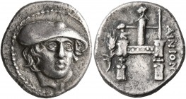 THRACE. Ainos. Circa 357-342/1 BC. Drachm (Silver, 17 mm, 3.49 g, 12 h). Head of Hermes facing slightly to right, wearing petasos. Rev. AINION Archaic...