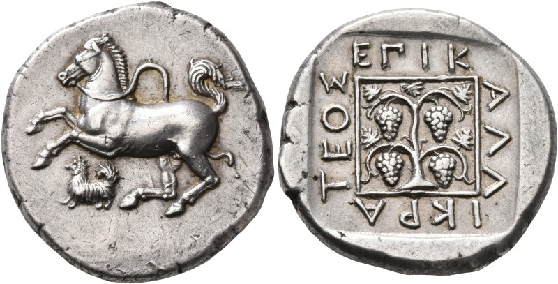 THRACE. Maroneia. Circa 386/5-348/7 BC. Stater (Silver, 25 mm, 11.44 g, 4 h), Ka...