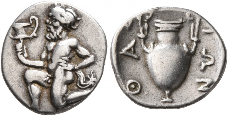 ISLANDS OFF THRACE, Thasos. Circa 412-404 BC. Trihemiobol (Silver, 12 mm, 0.90 g...