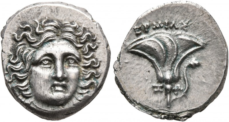 KINGS OF MACEDON. Perseus, 179-168 BC. Drachm (Silver, 17 mm, 2.68 g, 5 h), pseu...