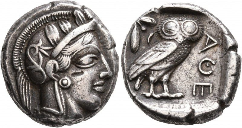 ATTICA. Athens. Circa 440s-430s BC. Tetradrachm (Silver, 24 mm, 17.00 g, 7 h). H...