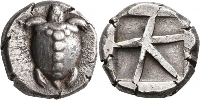 ISLANDS OFF ATTICA, Aegina. Circa 480-457 BC. Stater (Silver, 21 mm, 12.15 g). S...