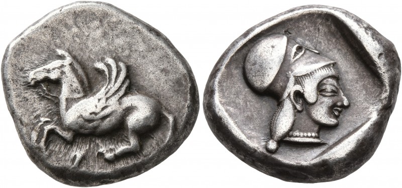 CORINTHIA. Corinth. Circa 500-450 BC. Stater (Silver, 20 mm, 8.51 g, 1 h). Ϙ Peg...