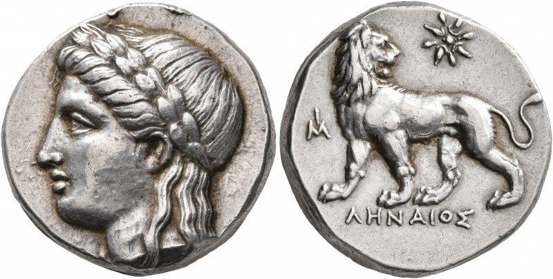 IONIA. Miletos. Circa 350-334 BC. Tetradrachm (Silver, 23 mm, 15.40 g, 12 h), Le...