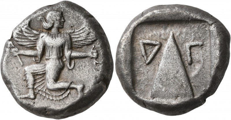 CARIA. Kaunos. Circa 410-390 BC. Stater (Silver, 21 mm, 11.63 g, 9 h). Winged fe...