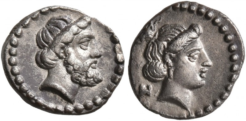 CILICIA. Nagidos. Circa 400-380 BC. Obol (Silver, 10 mm, 0.66 g, 7 h). Bearded h...