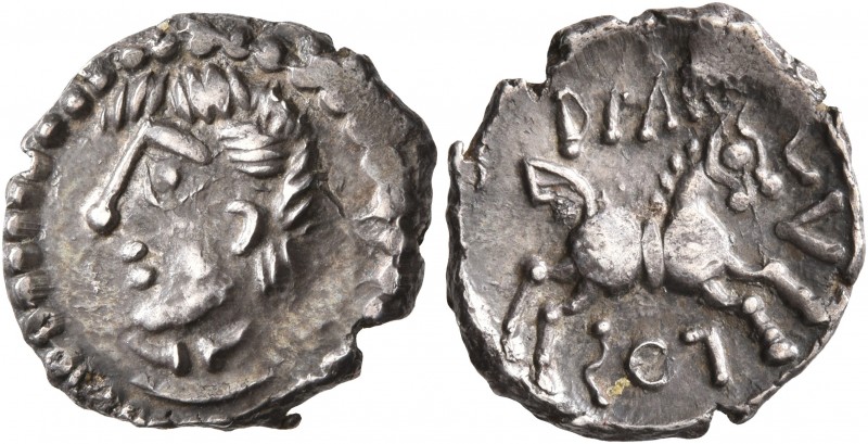 CELTIC, Central Gaul. Aedui. Circa 60-30 BC. Quinarius (Silver, 15 mm, 2.00 g, 9...