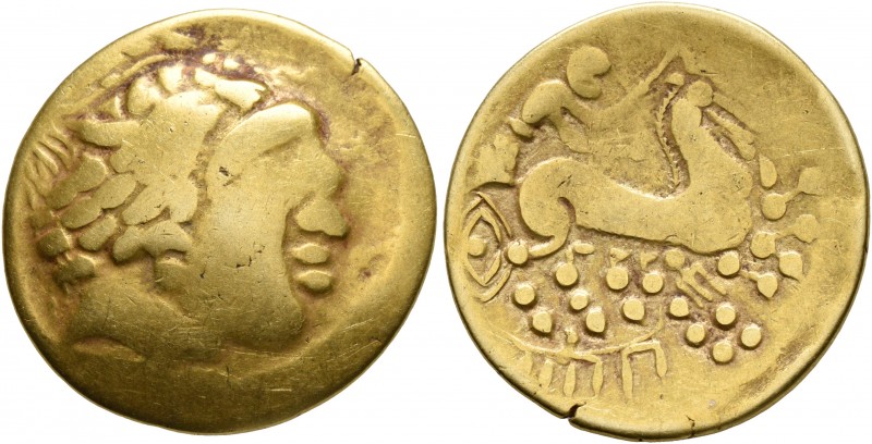 CELTIC, Central Gaul. Bituriges Cubi. 2nd century BC. Stater (Gold, 22 mm, 7.69 ...