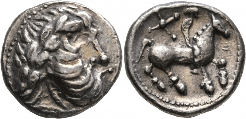 CELTIC, Middle Danube. Uncertain tribe. 2nd century BC. Tetradrachm (Silver, 23 ...