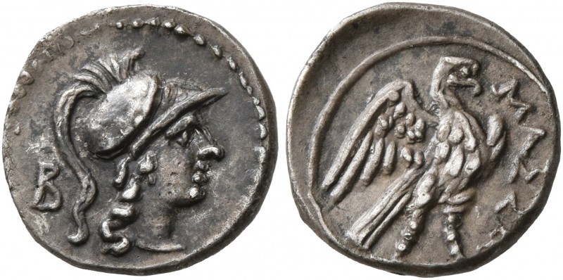 GAUL. Massalia. Circa 150-130 BC. Diobol (Silver, 11 mm, 0.88 g, 6 h). Head of A...