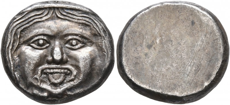 ETRURIA. Populonia. 3rd century BC. 20 Asses (Silver, 20 mm, 8.19 g). Diademed f...