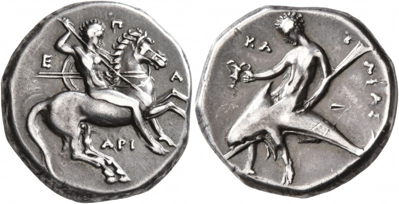 CALABRIA. Tarentum. Circa 325-280 BC. Didrachm or Nomos (Silver, 20 mm, 7.90 g, ...