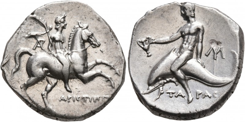CALABRIA. Tarentum. Circa 240-228 BC. Didrachm or Nomos (Silver, 20 mm, 6.53 g, ...