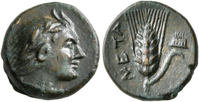 LUCANIA. Metapontion. Circa 300-250 BC. AE (Bronze, 12 mm, 1.71 g, 11 h). Head o...