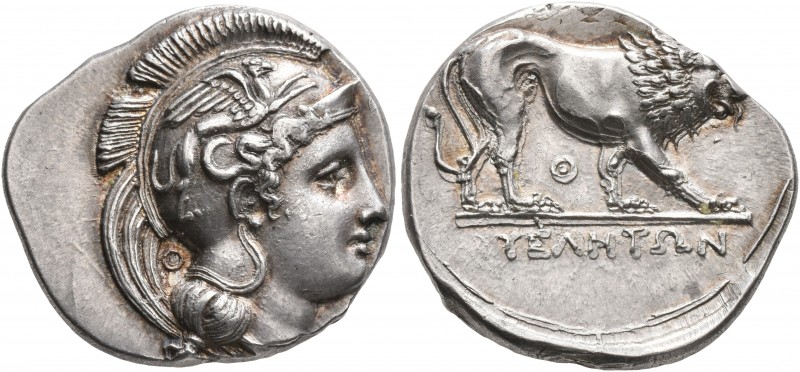 LUCANIA. Velia. Circa 340-334 BC. Didrachm or Nomos (Silver, 22 mm, 7.67 g, 12 h...