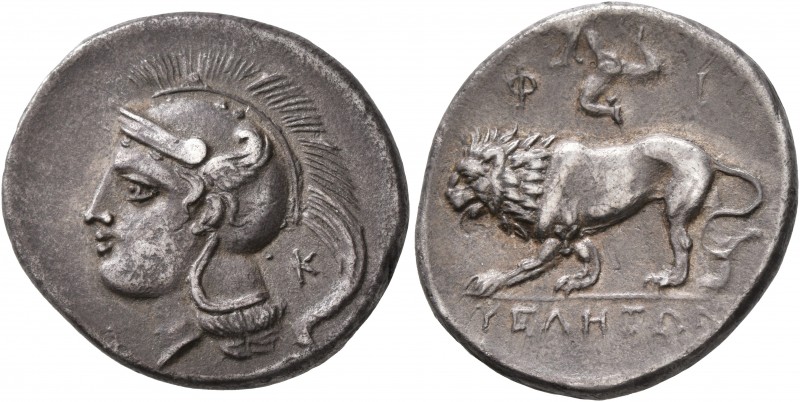 LUCANIA. Velia. Circa 300-280 BC. Didrachm or Nomos (Silver, 22 mm, 7.39 g, 7 h)...