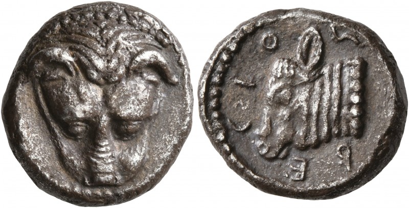 BRUTTIUM. Rhegion. Anaxilas, tyrant, circa 494/3-462/1 BC. Drachm (Silver, 17 mm...