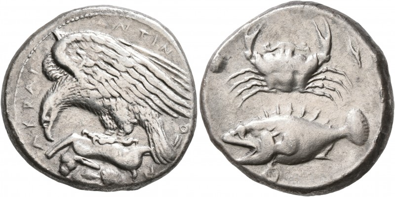 SICILY. Akragas. Circa 420-415 BC. Tetradrachm (Silver, 26 mm, 17.01 g, 10 h). A...