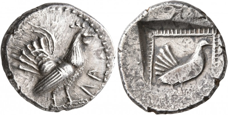 SICILY. Himera. Circa 500-483/2 BC. Drachm (Silver, 20 mm, 5.79 g, 2 h). LV Roos...