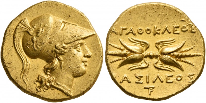 SICILY. Syracuse. Agathokles, 317-289 BC. Stater or Double Dekadrachm (Gold, 17 ...