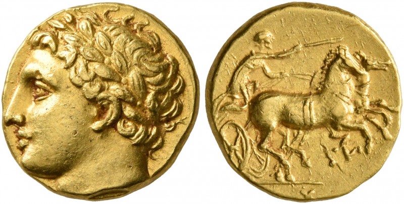 SICILY. Syracuse. Agathokles, 317-289 BC. 50 Litrai or Dekadrachm (Gold, 11 mm, ...