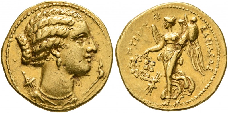 SICILY. Syracuse. Pyrrhos, 278-276 BC. Hemistater or Dekadrachm (Gold, 17 mm, 4....