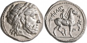KINGS OF MACEDON. Philip II, 359-336 BC. Tetradrachm (Silver, 24 mm, 14.30 g, 4 h), Amphipolis, struck under Antipater, Polyperchon, or Kassander, cir...