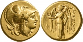 KINGS OF MACEDON. Alexander III ‘the Great’, 336-323 BC. Distater (Gold, 22 mm, 17.16 g, 3 h), Amphipolis, struck under Antipater, circa 325-323/2. He...