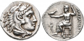 KINGS OF MACEDON. Alexander III ‘the Great’, 336-323 BC. Drachm (Silver, 17 mm, 4.33 g, 3 h), Abydos, struck under Kalas or Demarchos, 325-323. Head o...