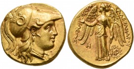KINGS OF MACEDON. Alexander III ‘the Great’, 336-323 BC. Stater (Gold, 17 mm, 8.60 g, 11 h), Babylon I, struck under Seleukos I, circa 311-300. Head o...